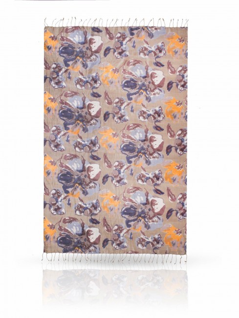 Палантин Женский S30-BIGFLOWER/TAUPE